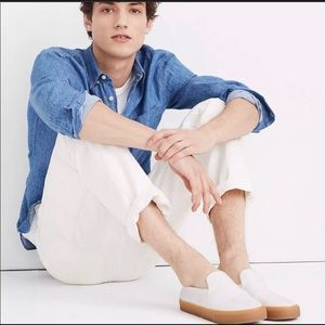 MADEWELL Slip on Mens White Sneakers Shoes Size 10.5M